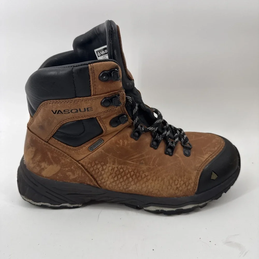Vasque St Elias FG GTX Hiking Boots Men 8 Brown Leather Gore-Tex Waterproof